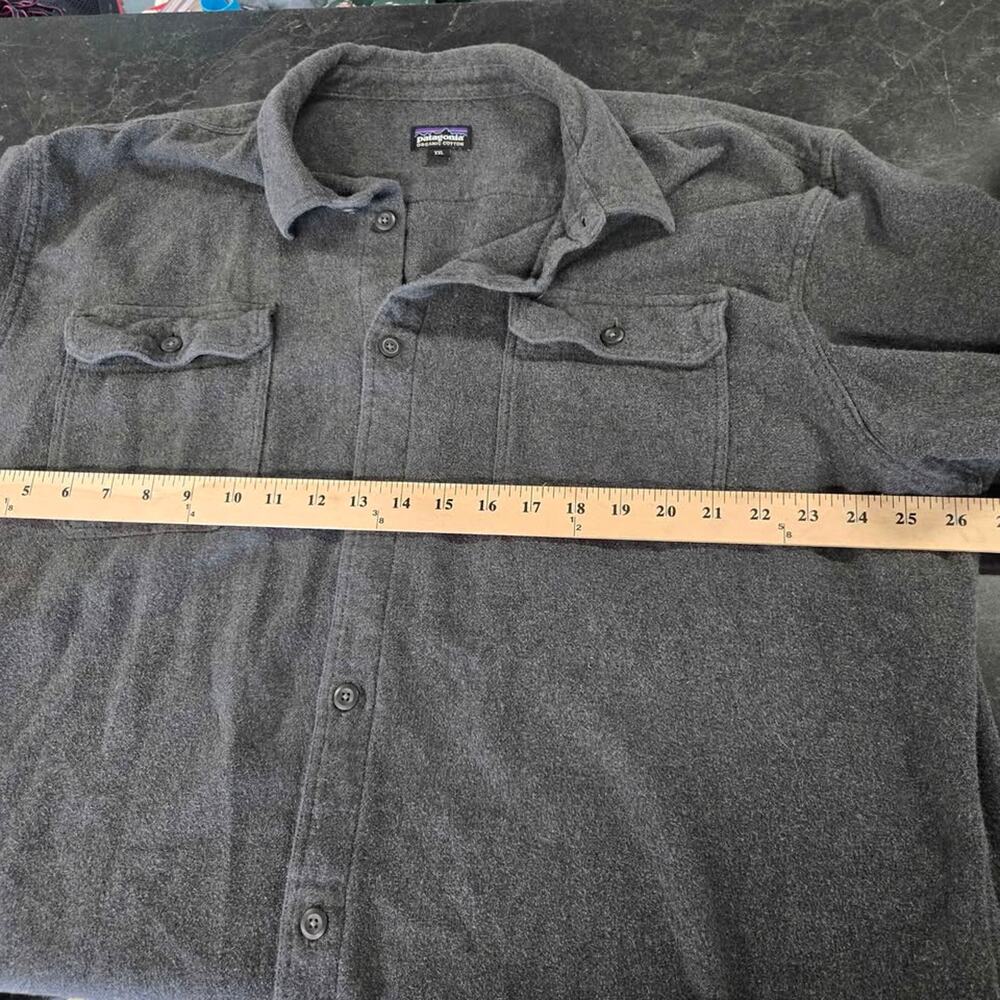 Patagonia Organic Cotton Flannel Gray Long Sleeve Button Down Shirt XXL - Picture 7 of 8